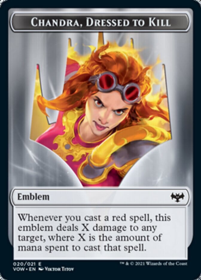 Chandra, Dressed to Kill Emblem [Innistrad: Crimson Vow Tokens] MTG Single Magic: The Gathering  | Multizone: Comics And Games