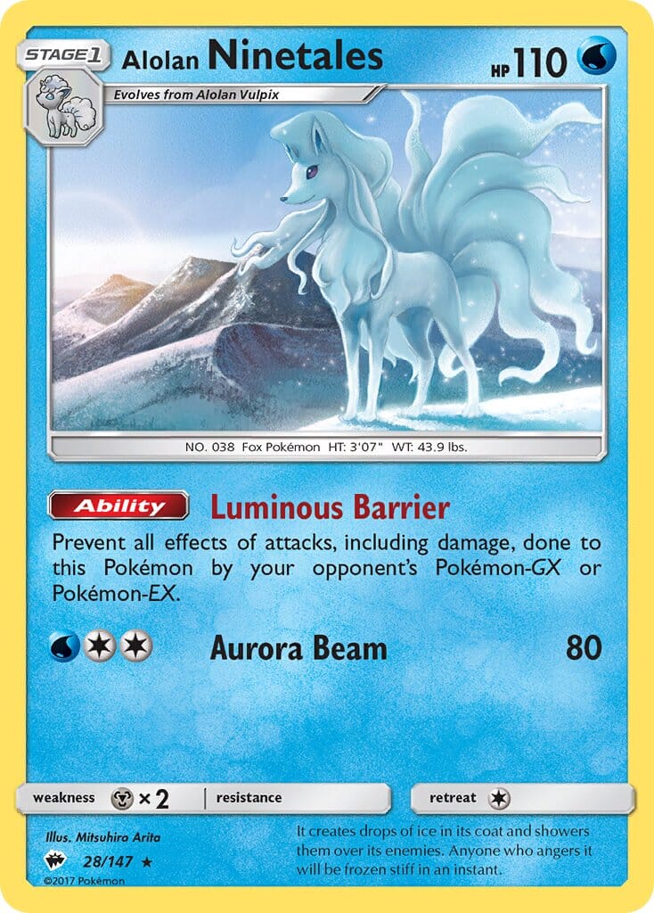 Alolan Ninetales (28/147) (Water Web Holo) (Theme Deck Exclusives) [Sun & Moon: Burning Shadows] Pokemon Single Pokémon  | Multizone: Comics And Games