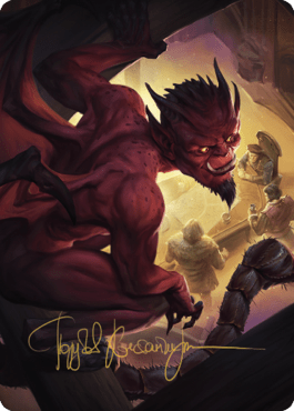 Nefarious Imp Art Card (Gold-Stamped Signature) [Commander Legends: Battle for Baldur's Gate Art Series] MTG Single Magic: The Gathering  | Multizone: Comics And Games