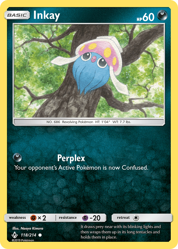 Inkay (118/214) [Sun & Moon: Unbroken Bonds] Pokemon Single Pokémon  | Multizone: Comics And Games