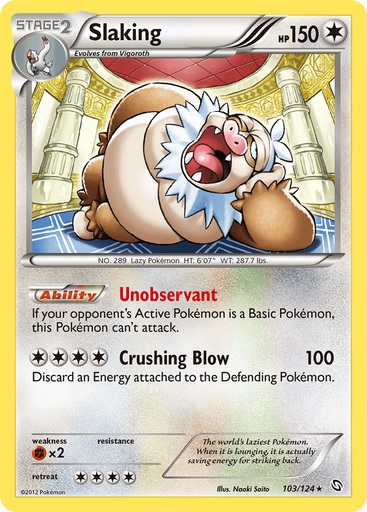 Slaking (103/124) [Black & White: Dragons Exalted] Pokemon Single Pokémon  | Multizone: Comics And Games