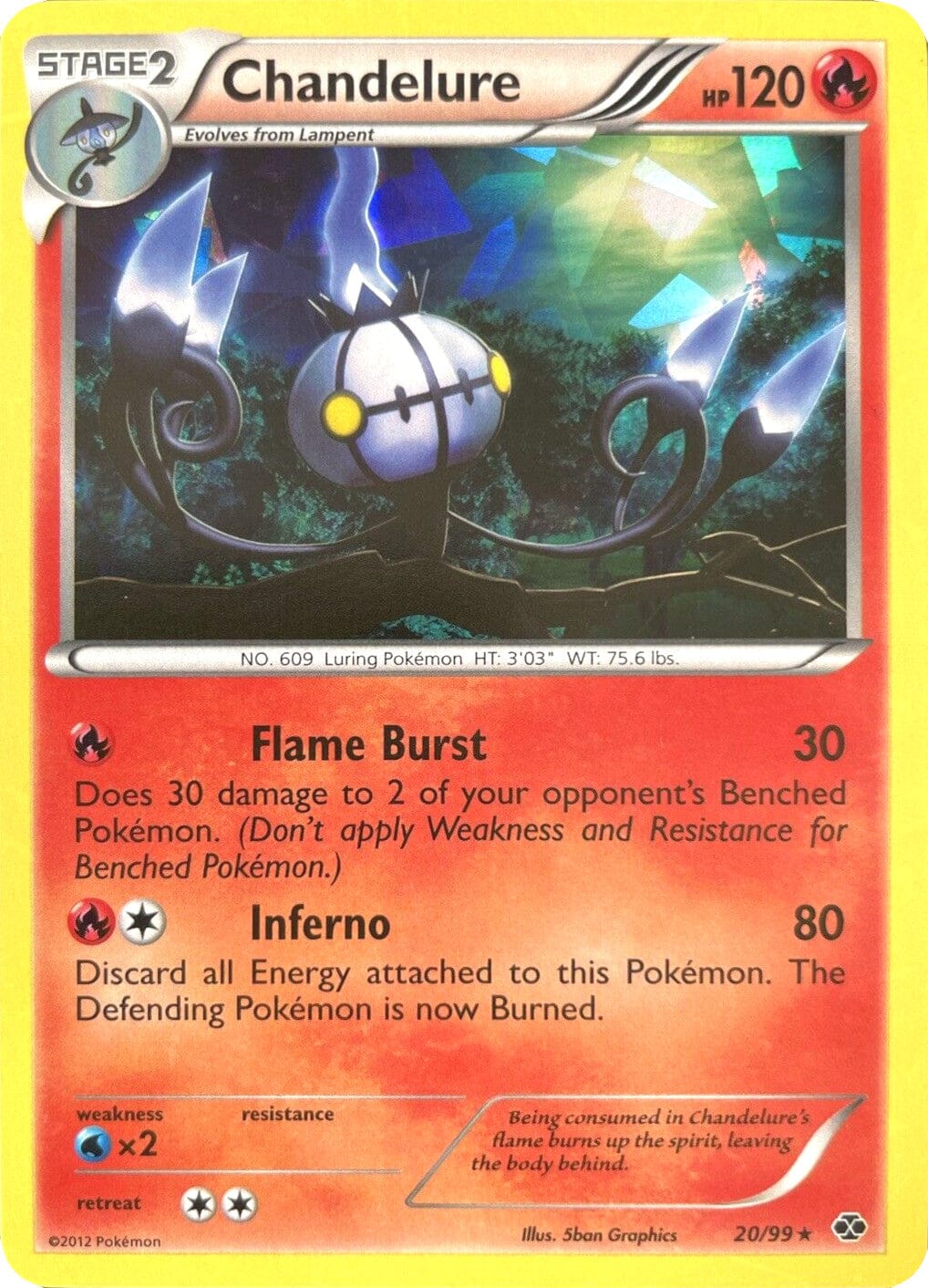 Chandelure (20/99) (Cracked Ice Holo) [Black & White: Next Destinies] Pokemon Single Pokémon  | Multizone: Comics And Games