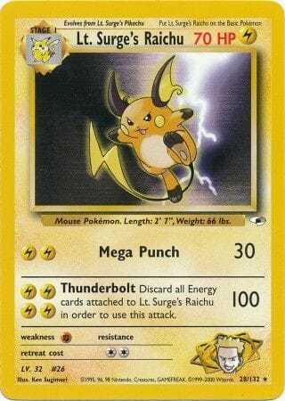 Lt. Surge's Raichu (28/132) [Gym Heroes Unlimited] Pokemon Single Pokémon  | Multizone: Comics And Games