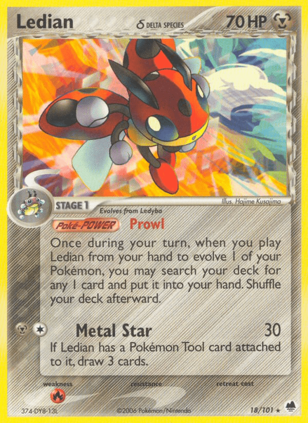 Ledian (18/101) (Delta Species) [EX: Dragon Frontiers] Pokemon Single Pokémon  | Multizone: Comics And Games