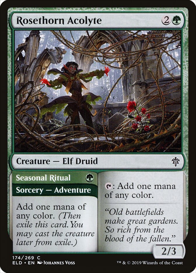 Rosethorn Acolyte // Seasonal Ritual [Throne of Eldraine] MTG Single Magic: The Gathering  | Multizone: Comics And Games