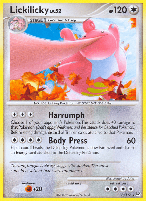 Lickilicky (33/127) [Platinum: Base Set] Pokemon Single Pokémon  | Multizone: Comics And Games