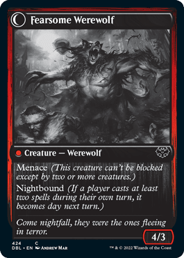Fearful Villager // Fearsome Werewolf [Innistrad: Double Feature] MTG Single Magic: The Gathering  | Multizone: Comics And Games