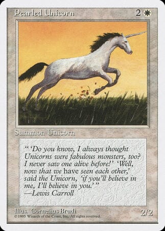 Pearled Unicorn [Fourth Edition] MTG Single Magic: The Gathering  | Multizone: Comics And Games