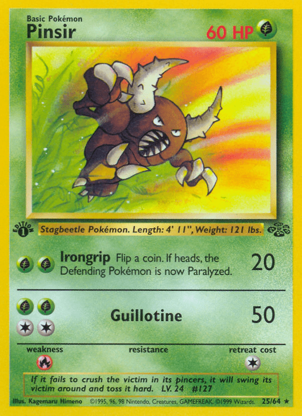 Pinsir (25/64) [Jungle 1st Edition] Pokemon Single Pokémon  | Multizone: Comics And Games