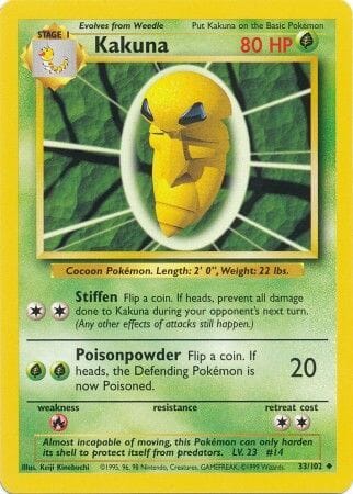 Kakuna (33/102) [Base Set Unlimited] Pokemon Single Pokémon  | Multizone: Comics And Games
