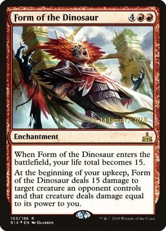 Form of the Dinosaur [Rivals of Ixalan Promos] MTG Single Magic: The Gathering  | Multizone: Comics And Games