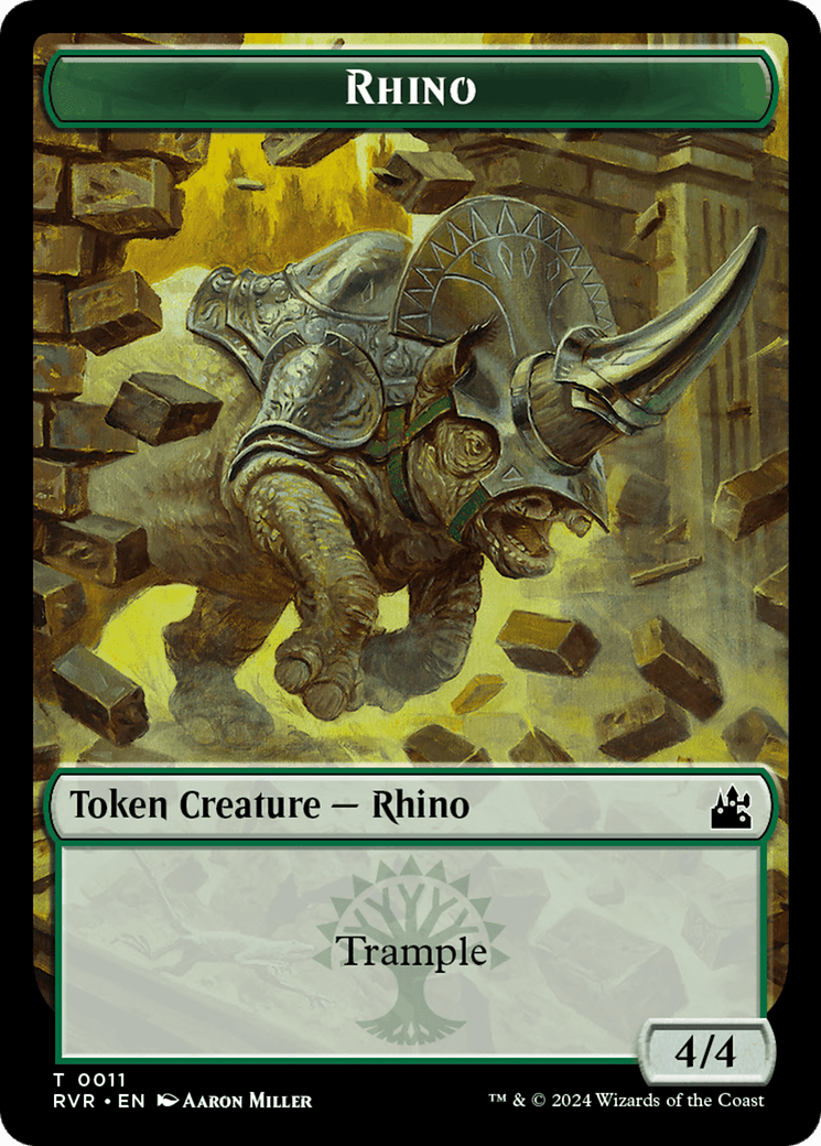 Bird // Rhino Double-Sided Token [Ravnica Remastered Tokens] MTG Single Magic: The Gathering  | Multizone: Comics And Games