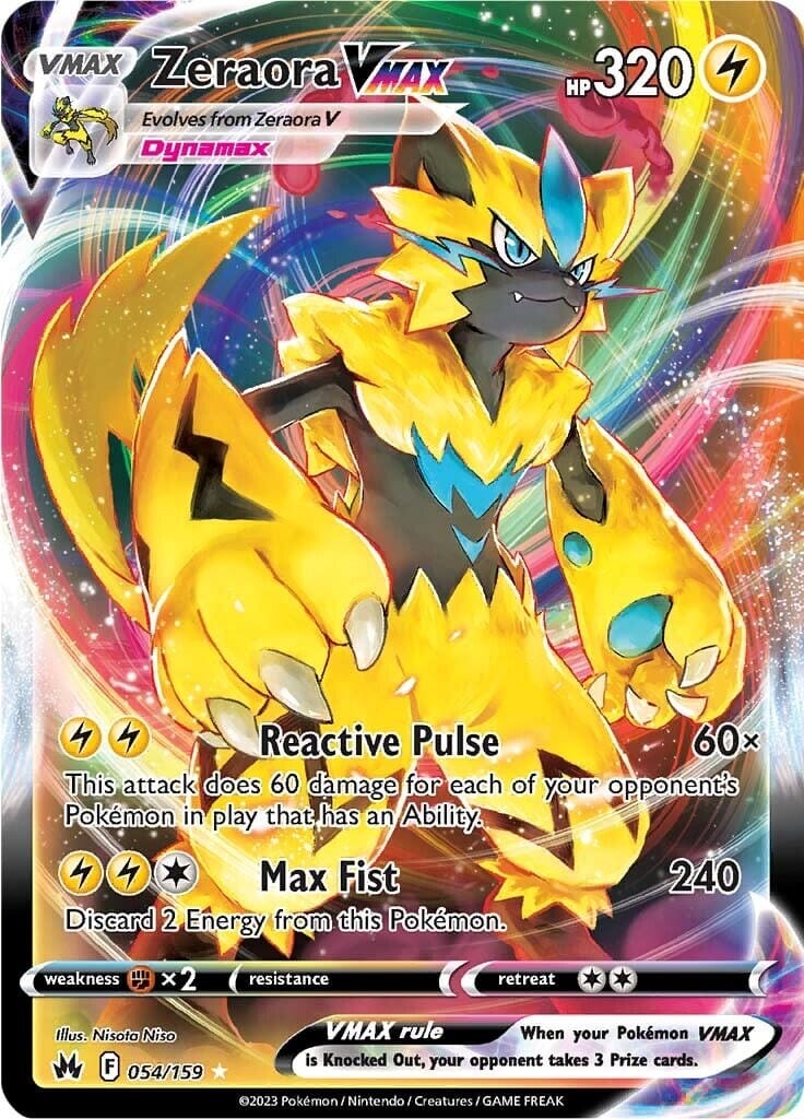 Zeraora VMAX (054/159) [Sword & Shield: Crown Zenith] Pokemon Single Pokémon  | Multizone: Comics And Games