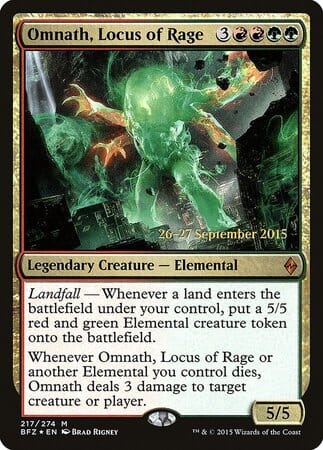 Omnath, Locus of Rage [Battle for Zendikar Promos] MTG Single Magic: The Gathering  | Multizone: Comics And Games
