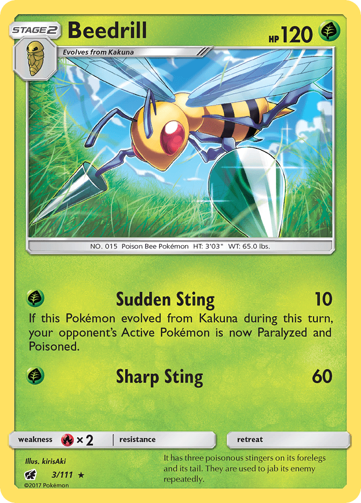 Beedrill (3/111) [Sun & Moon: Crimson Invasion] Pokemon Single Pokémon  | Multizone: Comics And Games