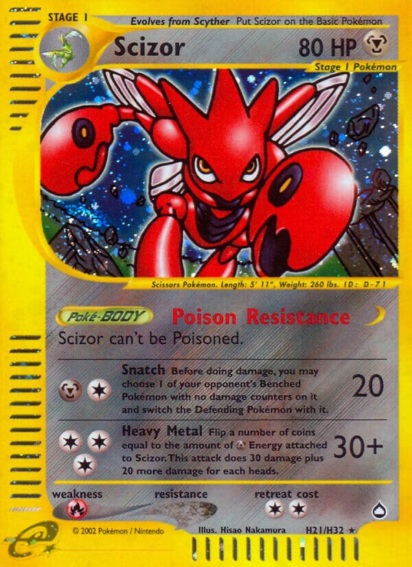 Scizor (H21/H32) [Aquapolis] Pokemon Single Pokémon  | Multizone: Comics And Games
