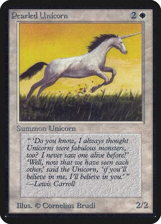 Pearled Unicorn [Limited Edition Alpha] MTG Single Magic: The Gathering  | Multizone: Comics And Games