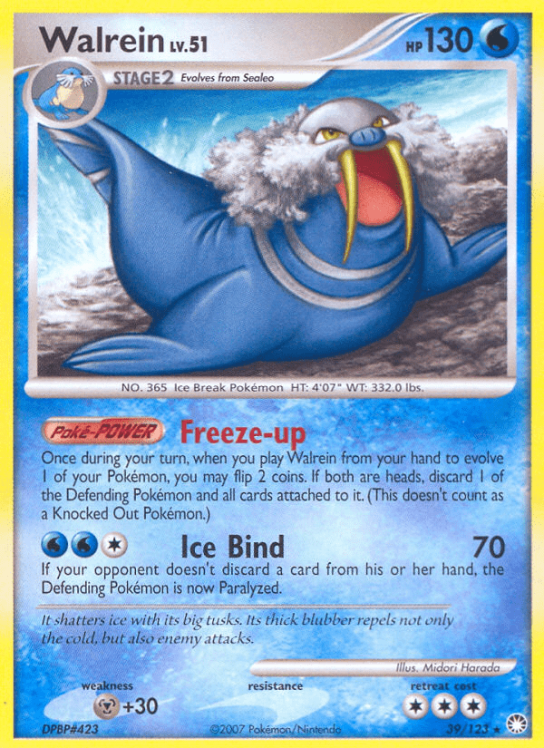 Walrein (39/123) [Diamond & Pearl: Mysterious Treasures] Pokemon Single Pokémon  | Multizone: Comics And Games