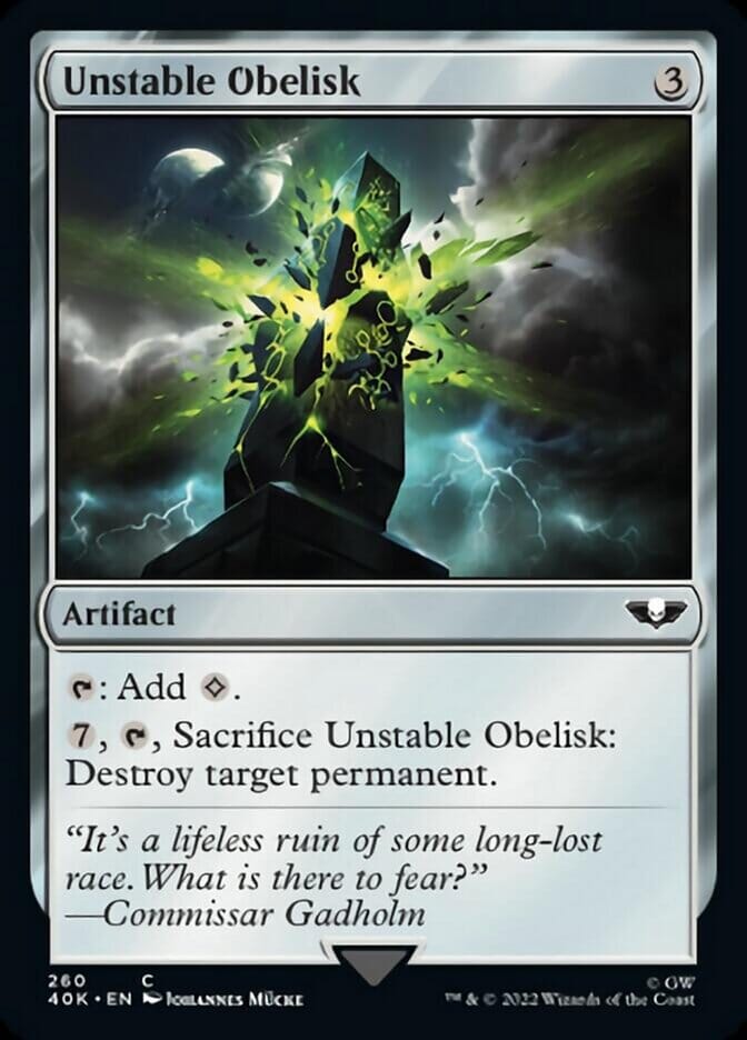 Unstable Obelisk [Universes Beyond: Warhammer 40,000] MTG Single Magic: The Gathering  | Multizone: Comics And Games