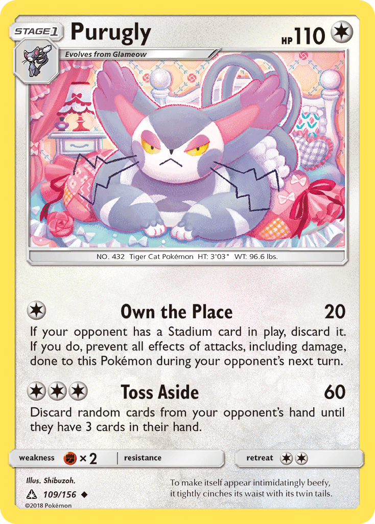 Purugly (109/156) [Sun & Moon: Ultra Prism] Pokemon Single Pokémon  | Multizone: Comics And Games