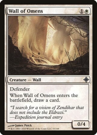 Wall of Omens [Rise of the Eldrazi] MTG Single Magic: The Gathering  | Multizone: Comics And Games