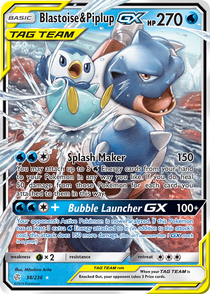 Blastoise & Piplup GX (38/236) [Sun & Moon: Cosmic Eclipse] Pokemon Single Pokémon  | Multizone: Comics And Games