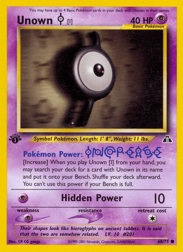Unown [I] (68/75) [Neo Discovery 1st Edition] Pokemon Single Pokémon  | Multizone: Comics And Games