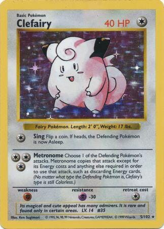 Clefairy (5/102) [Base Set Shadowless Unlimited] Pokemon Single Pokémon  | Multizone: Comics And Games