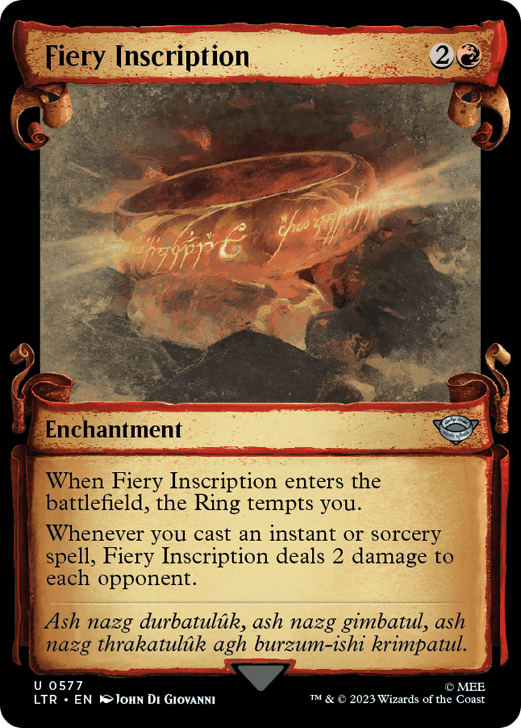Fiery Inscription [The Lord of the Rings: Tales of Middle-Earth Showcase Scrolls] MTG Single Magic: The Gathering  | Multizone: Comics And Games