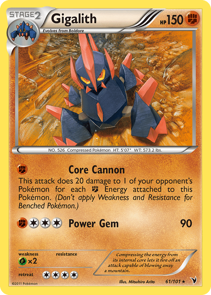 Gigalith (61/101) [Black & White: Noble Victories] Pokemon Single Pokémon  | Multizone: Comics And Games