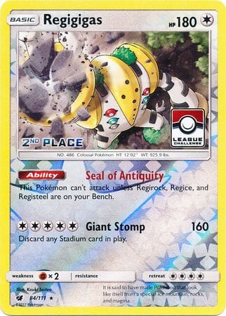 Regigigas (84/111) (League Promo 2nd Place) [Sun & Moon: Crimson Invasion] Pokemon Single Pokémon  | Multizone: Comics And Games