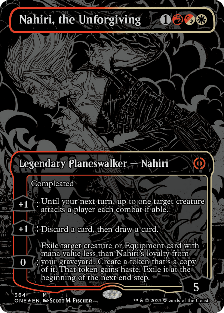 Nahiri, the Unforgiving (Oil Slick Raised Foil) [Phyrexia: All Will Be One] MTG Single Magic: The Gathering  | Multizone: Comics And Games
