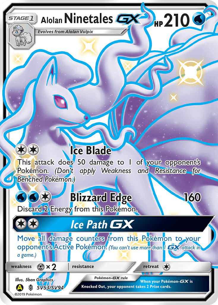 Alolan Ninetales GX (SV53/SV94) [Sun & Moon: Hidden Fates - Shiny Vault] Pokemon Single Pokémon  | Multizone: Comics And Games