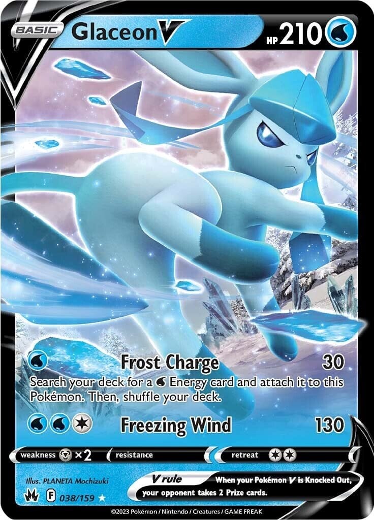 Glaceon V (038/159) [Sword & Shield: Crown Zenith] Pokemon Single Pokémon  | Multizone: Comics And Games