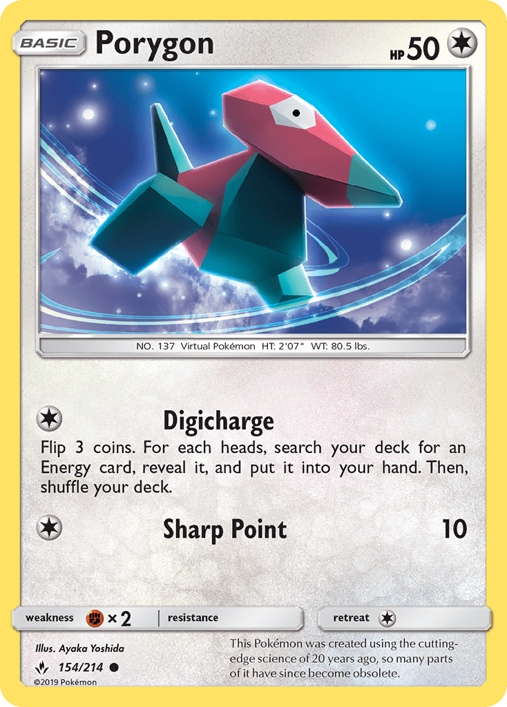 Porygon (154/214) [Sun & Moon: Unbroken Bonds] Pokemon Single Pokémon  | Multizone: Comics And Games