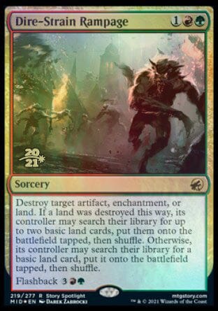 Dire-Strain Rampage [Innistrad: Midnight Hunt Prerelease Promos] MTG Single Magic: The Gathering  | Multizone: Comics And Games
