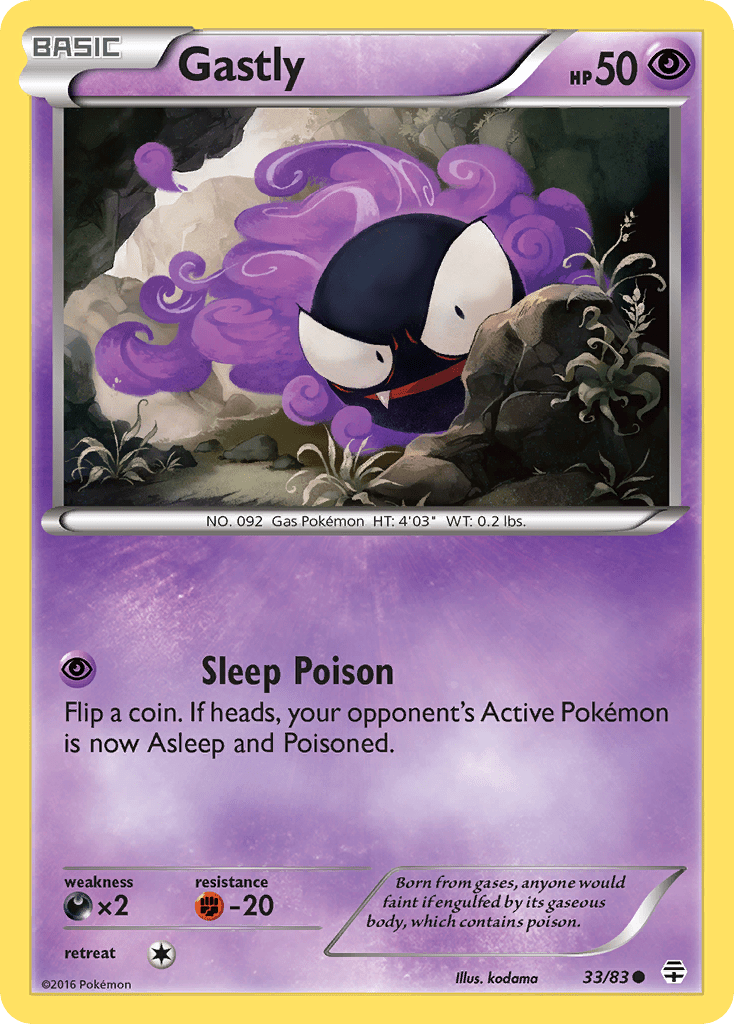 Gastly (33/83) [XY: Generations] Pokemon Single Pokémon  | Multizone: Comics And Games