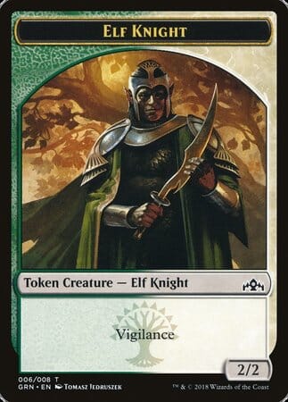 Elf Knight Token [Guilds of Ravnica Tokens] MTG Single Magic: The Gathering  | Multizone: Comics And Games