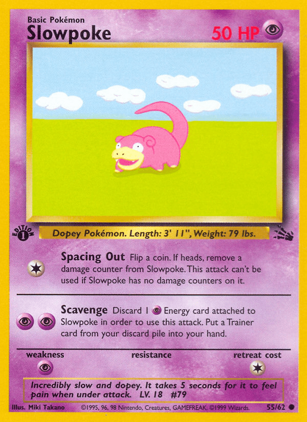 Slowpoke (55/62) [Fossil 1st Edition] Pokemon Single Pokémon  | Multizone: Comics And Games