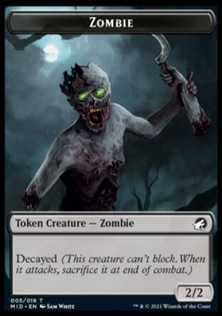 Zombie (005) // Beast (008) Double-sided Token [Innistrad: Midnight Hunt Tokens] MTG Single Magic: The Gathering  | Multizone: Comics And Games