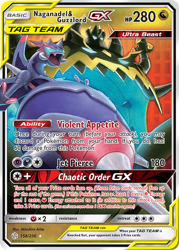 Naganadel & Guzzlord GX (158/236) [Sun & Moon: Cosmic Eclipse] Pokemon Single Pokémon  | Multizone: Comics And Games