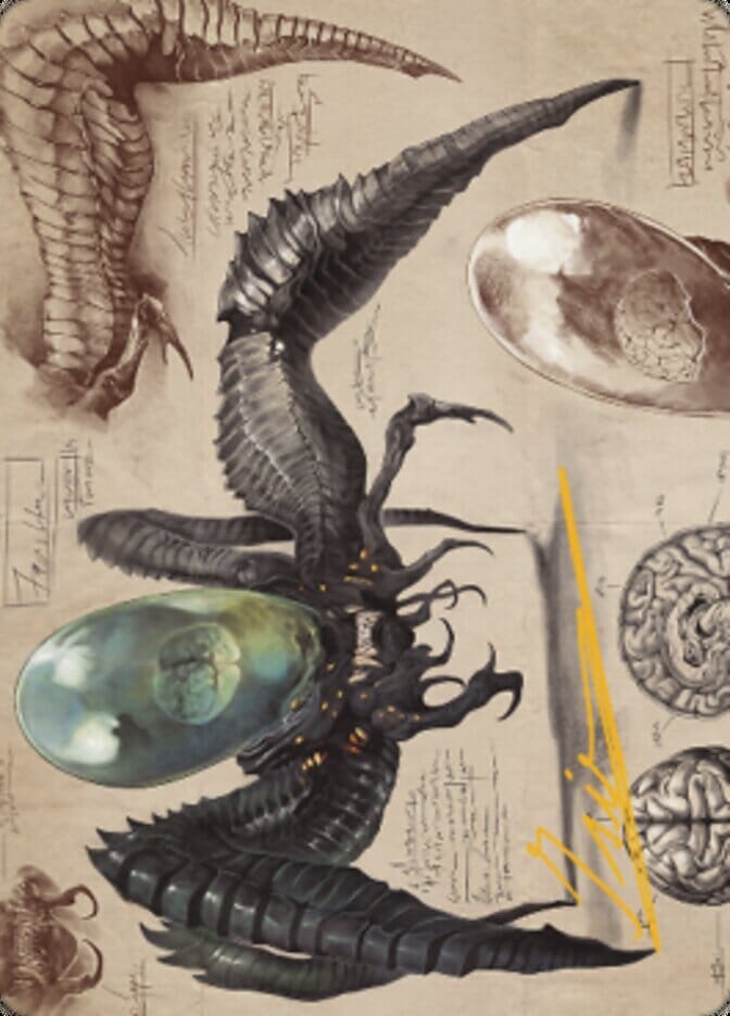 Psychosis Crawler Art Card (Gold-Stamped Signature) [The Brothers' War Art Series] MTG Single Magic: The Gathering  | Multizone: Comics And Games