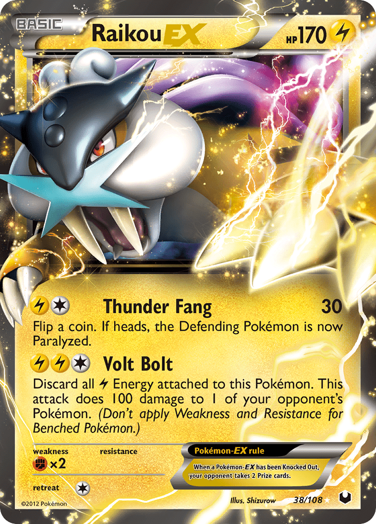 Raikou EX (38/108) [Black & White: Dark Explorers] Pokemon Single Pokémon  | Multizone: Comics And Games