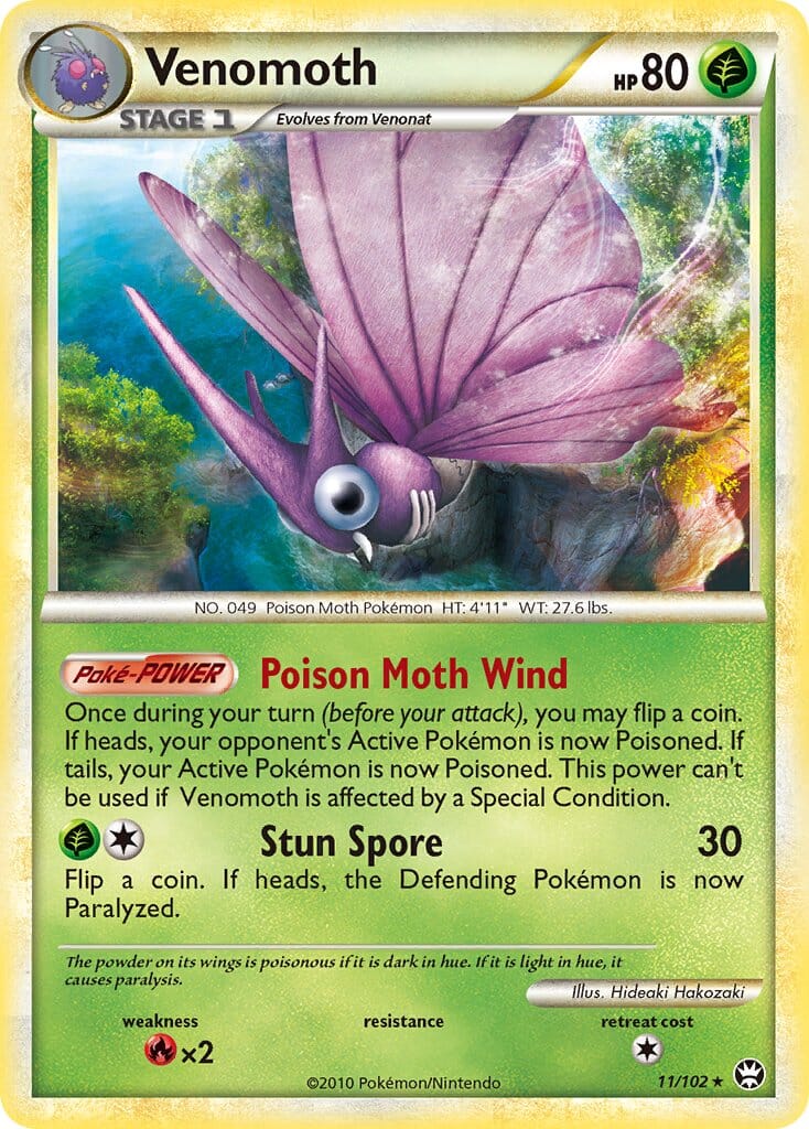 Venomoth (11/102) (Theme Deck Exclusive) [HeartGold & SoulSilver: Triumphant] Pokemon Single Pokémon  | Multizone: Comics And Games