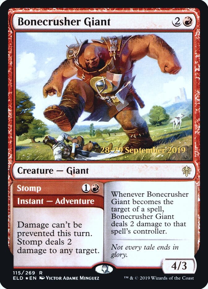 Bonecrusher Giant // Stomp [Throne of Eldraine Prerelease Promos] MTG Single Magic: The Gathering  | Multizone: Comics And Games