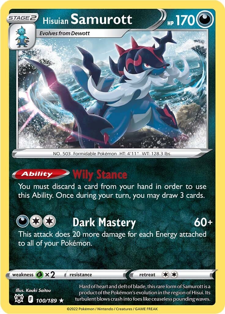 Hisuian Samurott (100/189) [Sword & Shield: Astral Radiance] Pokemon Single Pokémon  | Multizone: Comics And Games