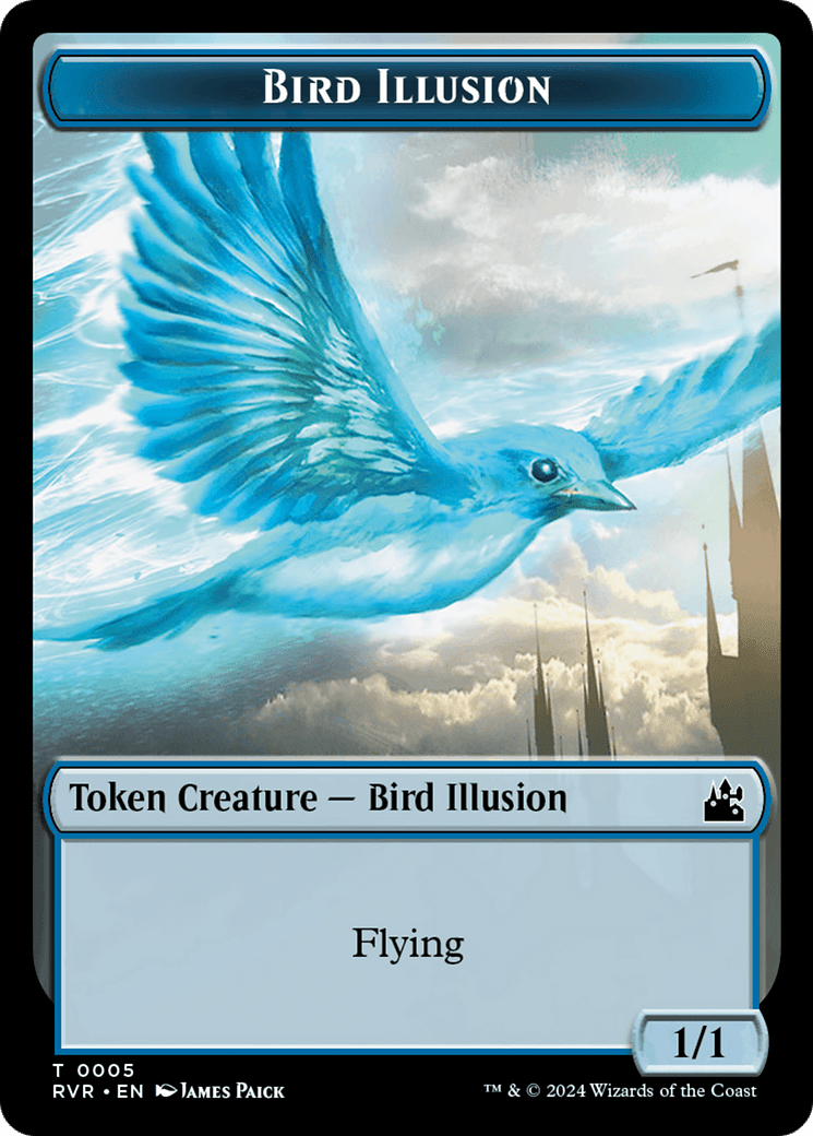 Elf Knight // Bird Illusion Double-Sided Token [Ravnica Remastered Tokens] MTG Single Magic: The Gathering  | Multizone: Comics And Games