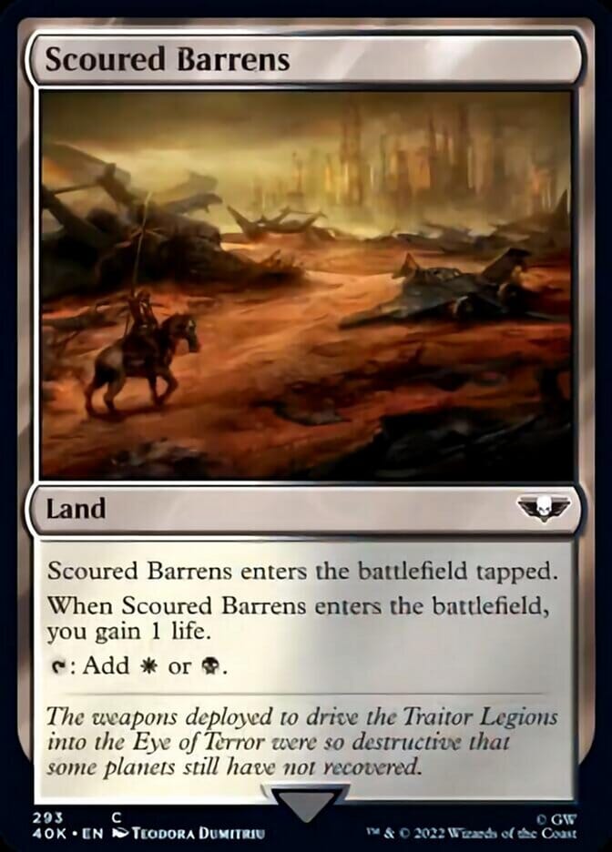 Scoured Barrens [Universes Beyond: Warhammer 40,000] MTG Single Magic: The Gathering  | Multizone: Comics And Games