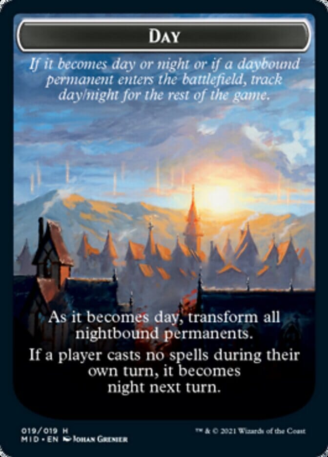 Day // Night Double-sided Token [Innistrad: Midnight Hunt Tokens] MTG Single Magic: The Gathering  | Multizone: Comics And Games