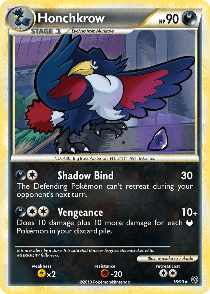Honchkrow (16/90) [HeartGold & SoulSilver: Undaunted] Pokemon Single Pokémon  | Multizone: Comics And Games